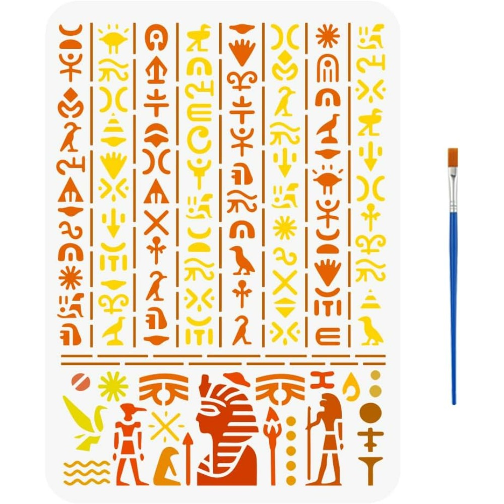 Paint Brush - Antik Mısır Senaryo Stencil Boya Fırçası