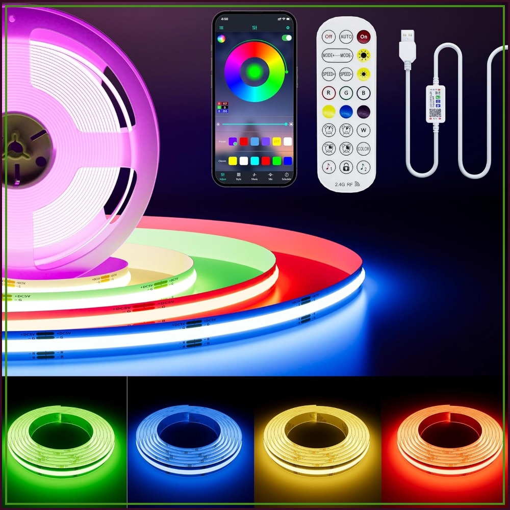 Led Strip Lights - 5V USB COB RGB LED Şerit