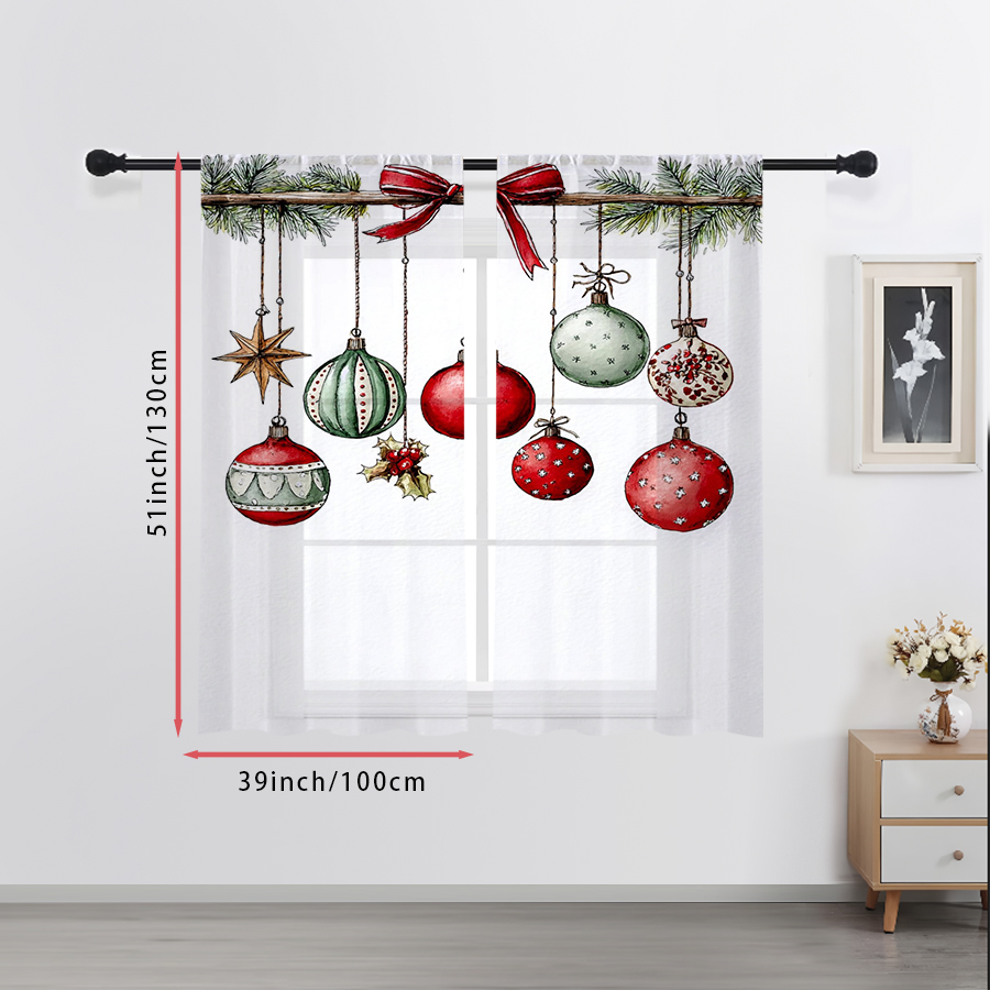 2 Adet Noel Kışlık Şeffaf Perd - Curtain Rods incelemesi ve fiyatı